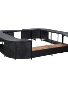 vidaXL Квадратен спа съраунд черен 268x268x55 см полиратан