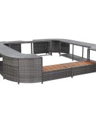 vidaXL Квадратен спа съраунд сив 268x268x55 см полиратан