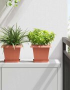 vidaXL Квадратен цветен поднос 24 бр. Червено тухла 15 x 15 x 2 см