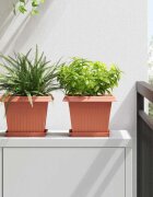 vidaXL Квадратен цветен поднос 24 бр. Червено тухла 18 x 18 x 2 см