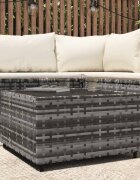 vidaXL Квадратна градинска масичка за кафе сива 50x50x30 см полиратан