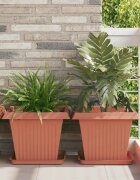 vidaXL Квадратна цветна саксия 24 бр. Червено тухла 43 x 43 x 335 см