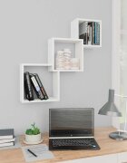 vidaXL Квадратни стенни рафтове бели 68x15x68 см инженерно дърво