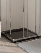 vidaXL Квадратно ABS душ корито черно 80x80 см