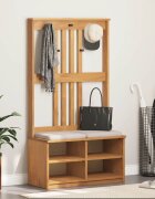 vidaXL L Дърво за антре SANDNES 87x40x1595 cm масивна дървесина бор