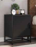 vidaXL L Нощно шкафче черно 40x31x50 cm Изработена дървесина и метал