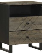 vidaXL L Нощно шкафче черно 50x33x62 cm Масивна дървесина Манго