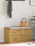 vidaXL L Пейка за антре SANDNES 87x40x50 cm Масивна дървесина Бор