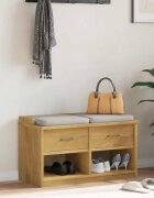 vidaXL L Пейка за антре SANDNES 87x40x50 cm Масивна дървесина Бор
