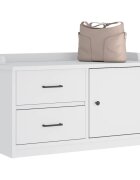 vidaXL L Пейка за антре SANDNES Бяла 87x40x50 cm Масивна дървесина Бор
