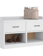 vidaXL L Пейка за антре SANDNES Бяла 87x40x50 cm Масивна дървесина Бор