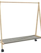 vidaXL L Стелаж за дрехи с рафтове и колела 106x34x1065 cm Бамбук