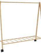 vidaXL L Стелаж за дрехи с рафтове и колела 106x34x1065 cm Бамбук