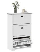 vidaXL L стелаж за обувки "BODO" White 80x35x118 cm