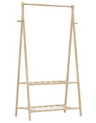 vidaXL L Закачалка за дрехи с рафтове 96x455x1505 cm Бамбук