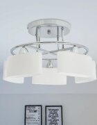 vidaXL Лампа за таван с елипсовидни абажури 5 крушки Е14 200 W