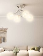 vidaXL Лампа за таван с мрежести телени абажури за 4 LED крушки G9