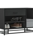 vidaXL Лавица за обувки черна 80x40x535cm Изработена от дърво и метал