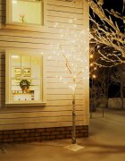 vidaXL LED дърво бяла бреза топло бяло 240 светодиода 300 см