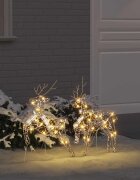 vidaXL LED елени 2 бр. Топло бяло 44 x 18 x 655 см PET