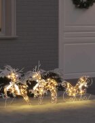 vidaXL LED елени 3 бр. Топло бяло 44 x 18 x 655 см PET