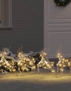 vidaXL LED елени 4 бр. 80 LED светодиода Златист 44 x 18 x 655 см PET