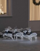 vidaXL LED елени 4 бр. Бяло 45 x 19 x 65 см текстил
