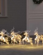 vidaXL LED елени 4 бр. Многоцветен 44 x 18 x 655 см PET