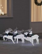 vidaXL LED елени 4 бр. Сребрист 45 x 19 x 65 см текстил