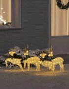 vidaXL LED елени 4 бр. Златист 45 x 19 x 65 см текстил