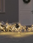 vidaXL LED елени 5 бр. 40 LED светодиода Златист 44 x 18 x 655 см PET