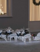 vidaXL LED елени 5 бр. Бяло 43 x 18 x 66 см текстил
