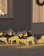 vidaXL LED елени 5 бр. Златист 43 x 18 x 66 см текстил