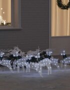 vidaXL LED елени 6 бр. Бяло 45 x 19 x 65 см текстил