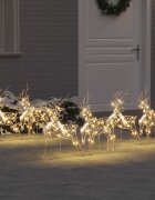 vidaXL LED елени 6 бр. Златист 44 x 18 x 655 см PET