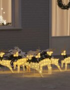 vidaXL LED елени 6 бр. Златист 45 x 19 x 65 см текстил