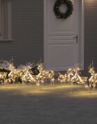 vidaXL LED елени 7 бр. 40 LED светодиода Златист 44 x 18 x 655 см PET