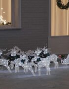 vidaXL LED елени 7 бр. Бяло 43 x 18 x 66 см текстил