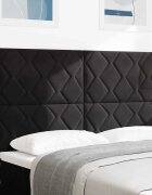 vidaXL LED глава Черен 144 см Кадифе