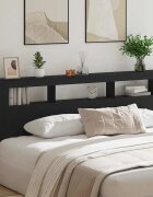 vidaXL LED глава Черния дъб Инженерна дървесина