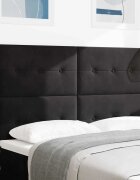 vidaXL LED глава с LED ленти Черен 144 см Кадифе