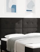 vidaXL LED глава с LED ленти Черен 180 cm Кадифе