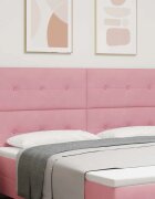 vidaXL LED глава с LED ленти Розово 200 cm Кадифе