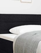 vidaXL LED глава с LED ленти с таблото Черен 100 cm текстил