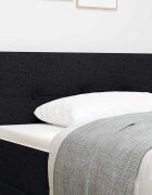 vidaXL LED глава с LED ленти с таблото Черен 80 cm текстил