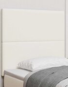 vidaXL LED глава с LED ленти с таблото Крем 100 cm Кордюрова тъкан