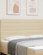 vidaXL LED глава с LED ленти с таблото Крем 180 cm текстил