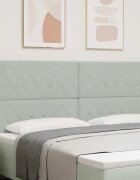 vidaXL LED глава с LED ленти с таблото Светлосиво 200 cm Кадифе