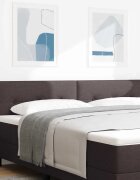 vidaXL LED глава с LED ленти с таблото Тъмен кафяв 180 cm текстил