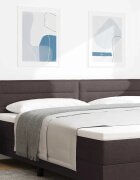 vidaXL LED глава с LED ленти с таблото Тъмен кафяв 200 cm текстил